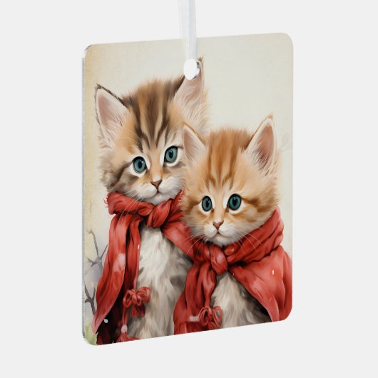 Gorgeous Orange Kitten Couple Christmas  Metalen Ornament (Voorkant Rechts)