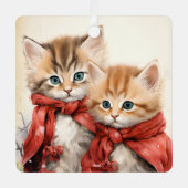 Gorgeous Orange Kitten Couple Christmas  Metalen Ornament (Voorkant)
