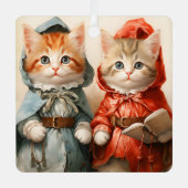 Gorgeous Orange Kitten Couple Christmas  Metalen Ornament (Voorkant)