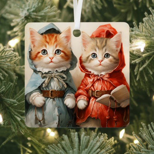 Gorgeous Orange Kitten Couple Christmas  Metalen Ornament (Insitu)