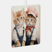 Gorgeous Orange Kitten Couple Christmas  Metalen Ornament (Voorkant Rechts)