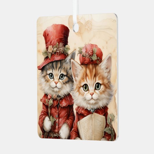 Gorgeous Orange Kitten Couple Christmas  Metalen Ornament (Voorkant links)