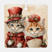 Gorgeous Orange Kitten Couple Christmas  Metalen Ornament (Voorkant)
