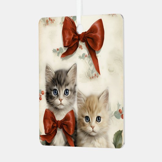 Gorgeous Orange Kitten Couple Christmas  Metalen Ornament (Voorkant links)