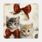 Gorgeous Orange Kitten Couple Christmas  Metalen Ornament (Voorkant)