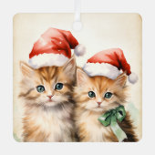 Gorgeous Orange Kitten Couple Christmas  Metalen Ornament (Voorkant)