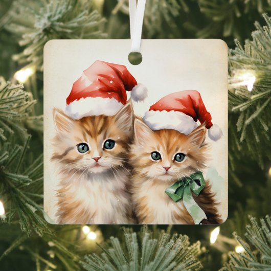 Gorgeous Orange Kitten Couple Christmas  Metalen Ornament (Insitu)