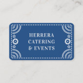 Gorgeous Ornate Blue Papel Picado Frame Catering Visitekaartje (Voorkant)
