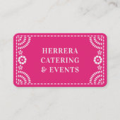 Gorgeous Ornate Hot Pink Papel Picado Catering Visitekaartje (Voorkant)