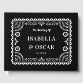 Gorgeous Ornate Papel Picado Black Wedding  Gastenboek (Voorkant)
