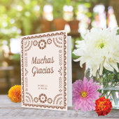 Gorgeous Ornate Papel Picado Chic Neutral Wedding Bedankkaart