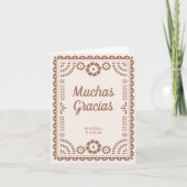 Gorgeous Ornate Papel Picado Chic Neutral Wedding Bedankkaart (Voorkant)