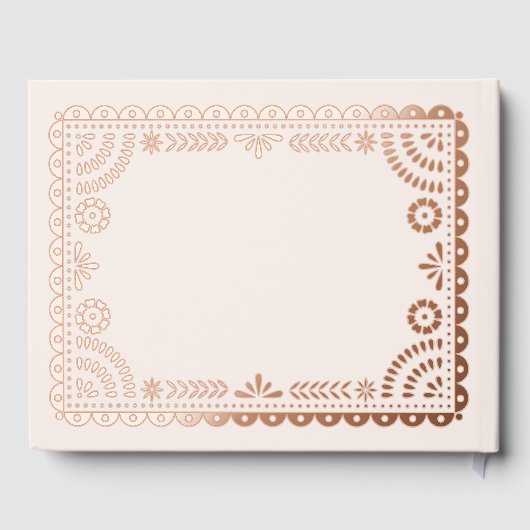 Gorgeous Ornate Papel Picado Rose Gold Wedding  Gastenboek (Achterkant)