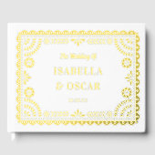 Gorgeous Ornate Papel Picado Wedding Gold Gastenboek (Voorkant)