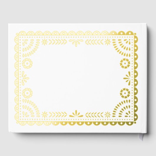 Gorgeous Ornate Papel Picado Wedding Gold Gastenboek (Achterkant)