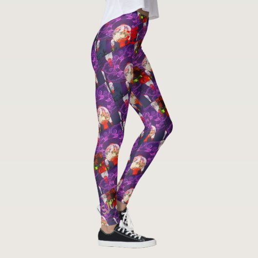 GORGEOUS PAARS EN RODE GOEDE LUCK LEGGINGS (Rechts)