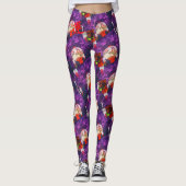GORGEOUS PAARS EN RODE GOEDE LUCK LEGGINGS (Voorkant)