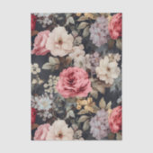 Gorgeous Painted Flowers on a Dark Background Tissuepapier (Voorkant)