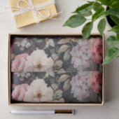 Gorgeous Painted Flowers on a Dark Background Tissuepapier (Geschenk)