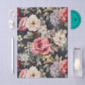 Gorgeous Painted Flowers on a Dark Background Tissuepapier (Craft)