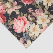 Gorgeous Pattern of Flowers on a Dark Background Tissuepapier (Detail)