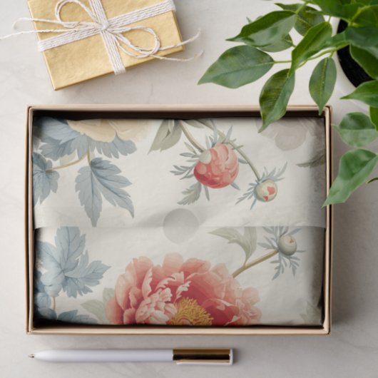 Gorgeous Peonies Seamless Pattern Tissuepapier (Geschenk)