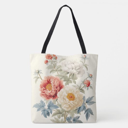 Gorgeous Peonies Seamless Pattern Tote Bag (Achterkant)