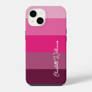 GORGEOUS PINK COLOR STRIPE LINE PATTERNAAM iPhone 14 HOESJE