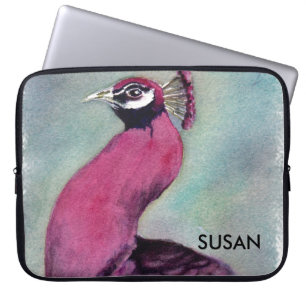 GORGEOUS PINK PEACOCK LAPTOP SLEEVE