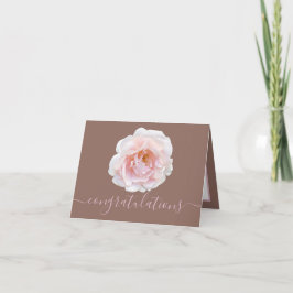 Gorgeous Pink Rose Pink Background Congratulations Kaart