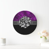 Gorgeous Purple Rose Grunge Gift Grote Klok (Huis)