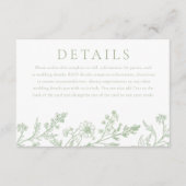 Gorgeous Sage Line Art Wedding Details Informatiekaartje (Voorkant)