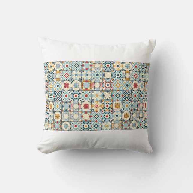 Gorgeous seamless pattern white colorful Moroccan, Kussen (Voorkant)