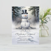 Gorgeous Snowman Frosted Forest Ornament Exchange Kaart (Staand voorkant)