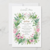 Gorgeous Spring Tiara Green & Pink Floral Spanish  Kaart (Voorkant)