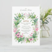 Gorgeous Spring Tiara Green & Pink Floral Spanish  Kaart (Staand voorkant)