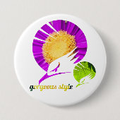Gorgeous style ronde button 7,6 cm (Voorkant)