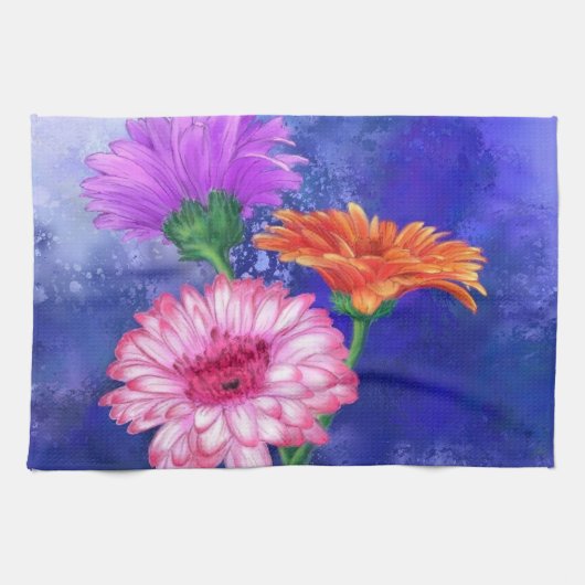 Gorgeous Three Color Gerberas Kitchen Towel Theedoek (Horizontaal)
