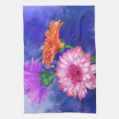 Gorgeous Three Color Gerberas Kitchen Towel Theedoek (Verticaal)