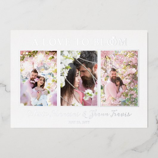 Gorgeous Wedding Rings Luxurious 3 Multi Photos Folie Uitnodiging (Voorkant)