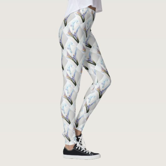 GORGEOUS WHITE CALLA LILILISEERT FLORAL LEGGINGS (Rechts)