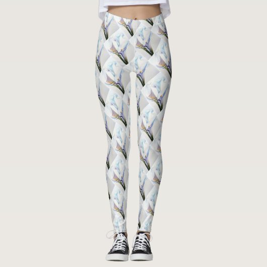 GORGEOUS WHITE CALLA LILILISEERT FLORAL LEGGINGS (Voorkant)
