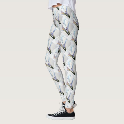 GORGEOUS WHITE CALLA LILILISEERT FLORAL LEGGINGS (Links)