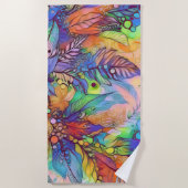 Gorgeous wild colorful surreal art strandlaken (Voorkant)