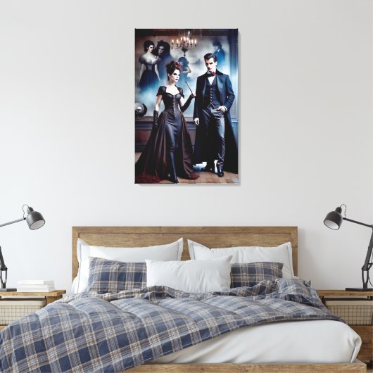 Gorgeus Victorian Vampires Canvas Afdruk (Insitu (Slaapkamer))