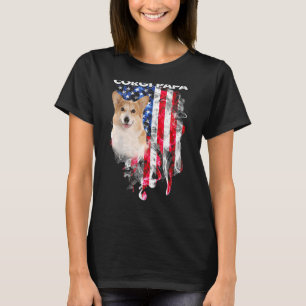 Gorgi Dog Papa USA Vlag Happy Vaderdag 4th van T-shirt