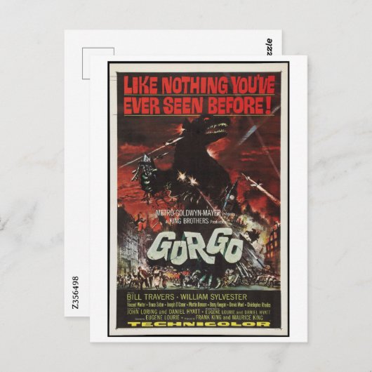 Gorgo 1961 Sci Fi Horrorfilm Retro Briefkaart (Voorkant / Achterkant)