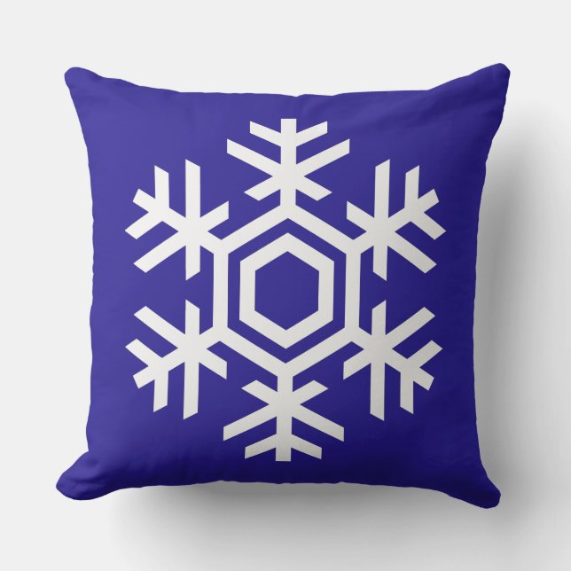 Gorgoeus Winter Blue White Snowflake Kerstmis Kussen (Voorkant)