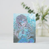 Gorgon blue Medusa Fantasy Art Briefkaart (Staand voorkant)