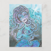 Gorgon blue Medusa Fantasy Art Briefkaart (Voorkant)